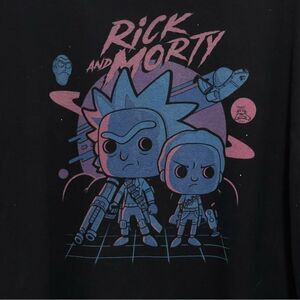 Rick and Morty Long Sleeve Men’s T-Shirt 2XL in Black *Flaw Tiny Holes Underarm*